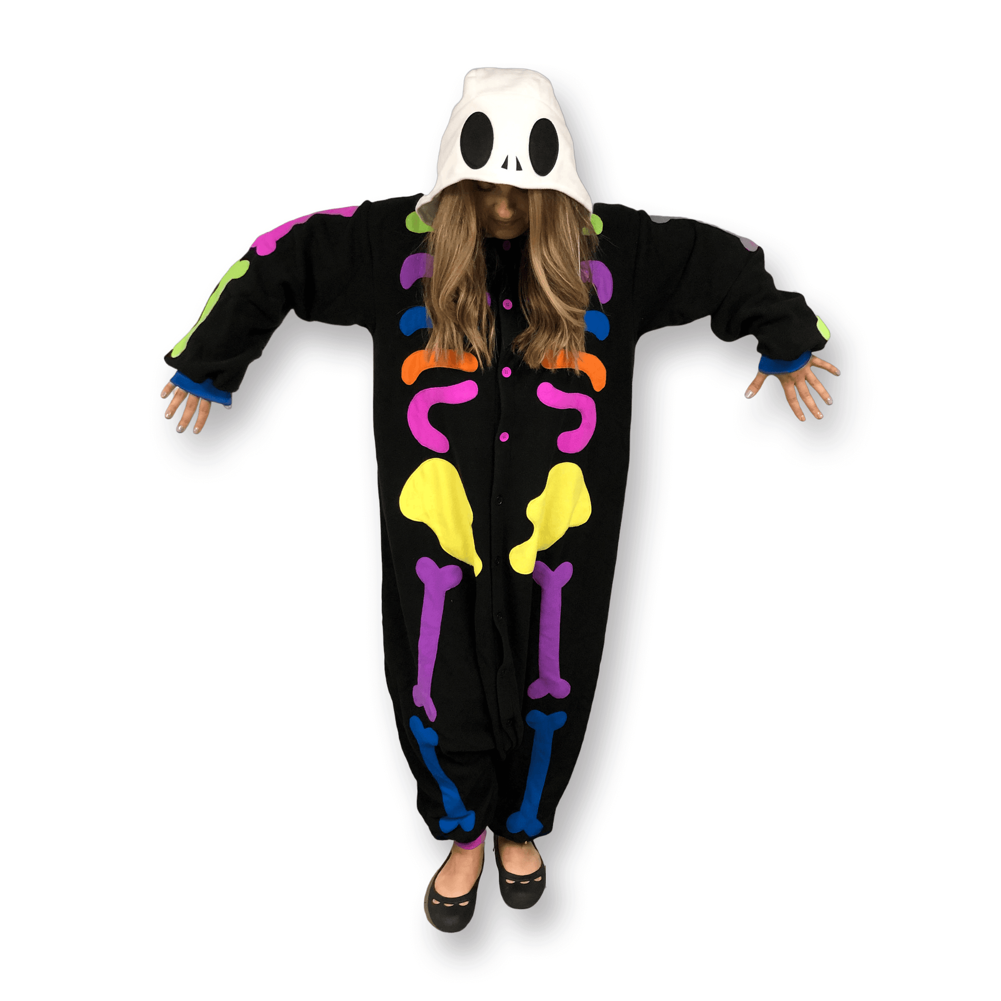 Colorful Skeleton Kigurumi - skeleton onesie pajamas for adults