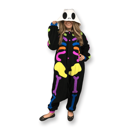 Colorful Skeleton Kigurumi - skeleton onesie pajamas for adults