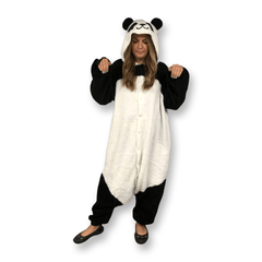 Fluffy top panda onesie