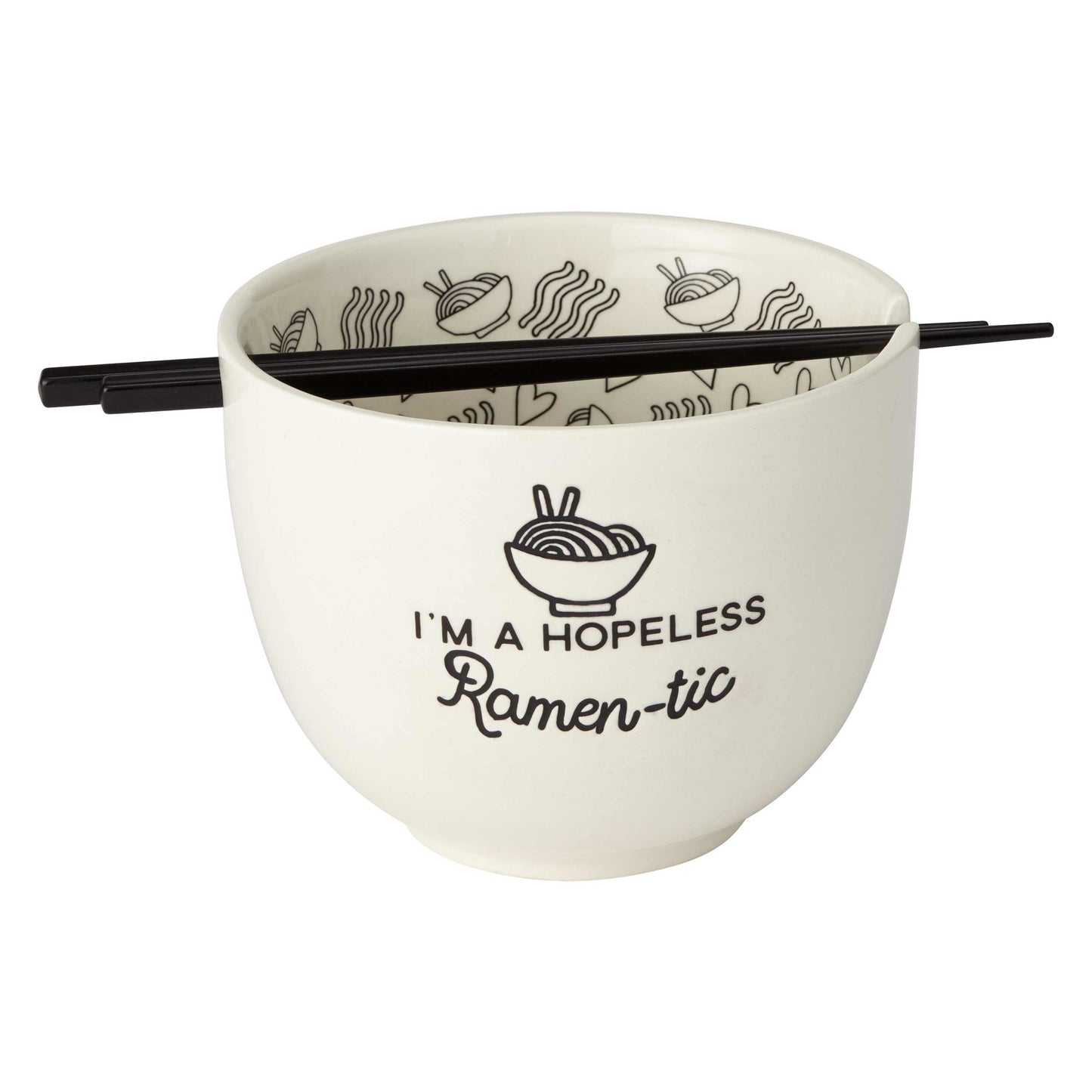 Hopeless "Ramen-Tic" Ramen Bowl with Chopsticks