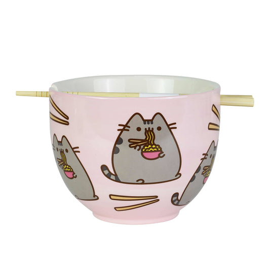Pusheen Ramen Bowl with Chopsticks