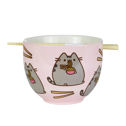 Pusheen Ramen Bowl with Chopsticks