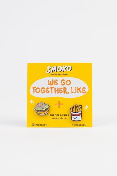 Burgers and Fries Enamel Pin Set