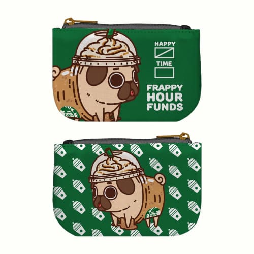 Frappy Hour Puglie Pug Coin Purse - Coin Bag