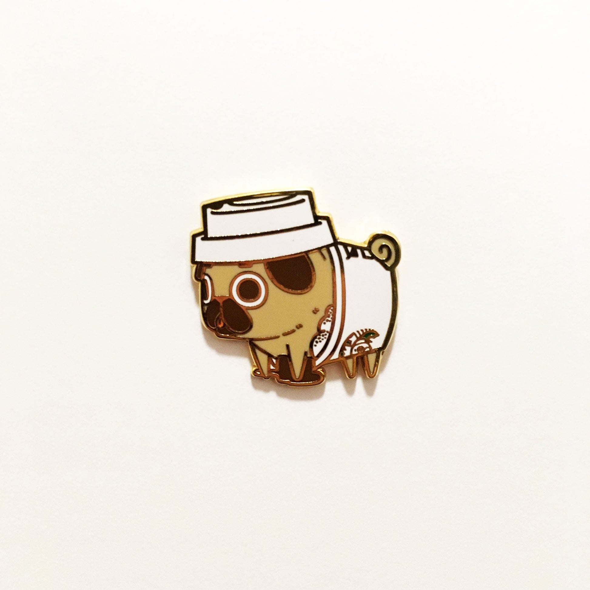 Puglie Pugkin Spice Latte Pin - Enamel Pin