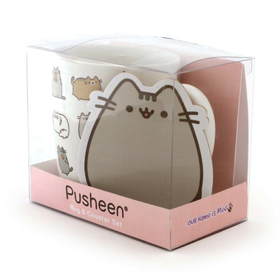 Pusheen Kitties Mug and Coaster Set - Kutame