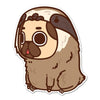 Sloth Puglie Pug Sticker - Sticker - Die Cut