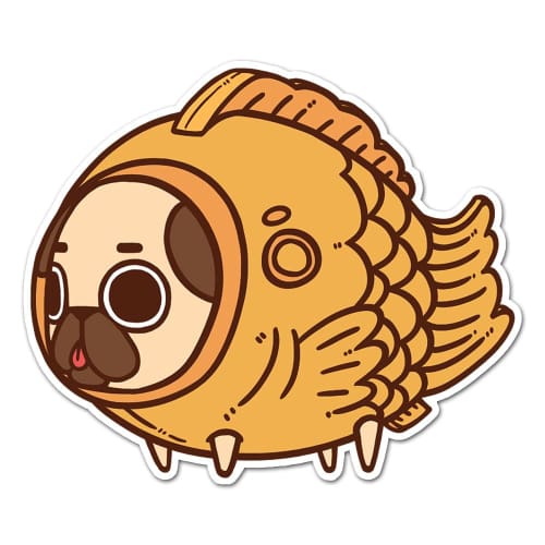 Taiyaki Puglie Pug Sticker - Sticker - Die Cut